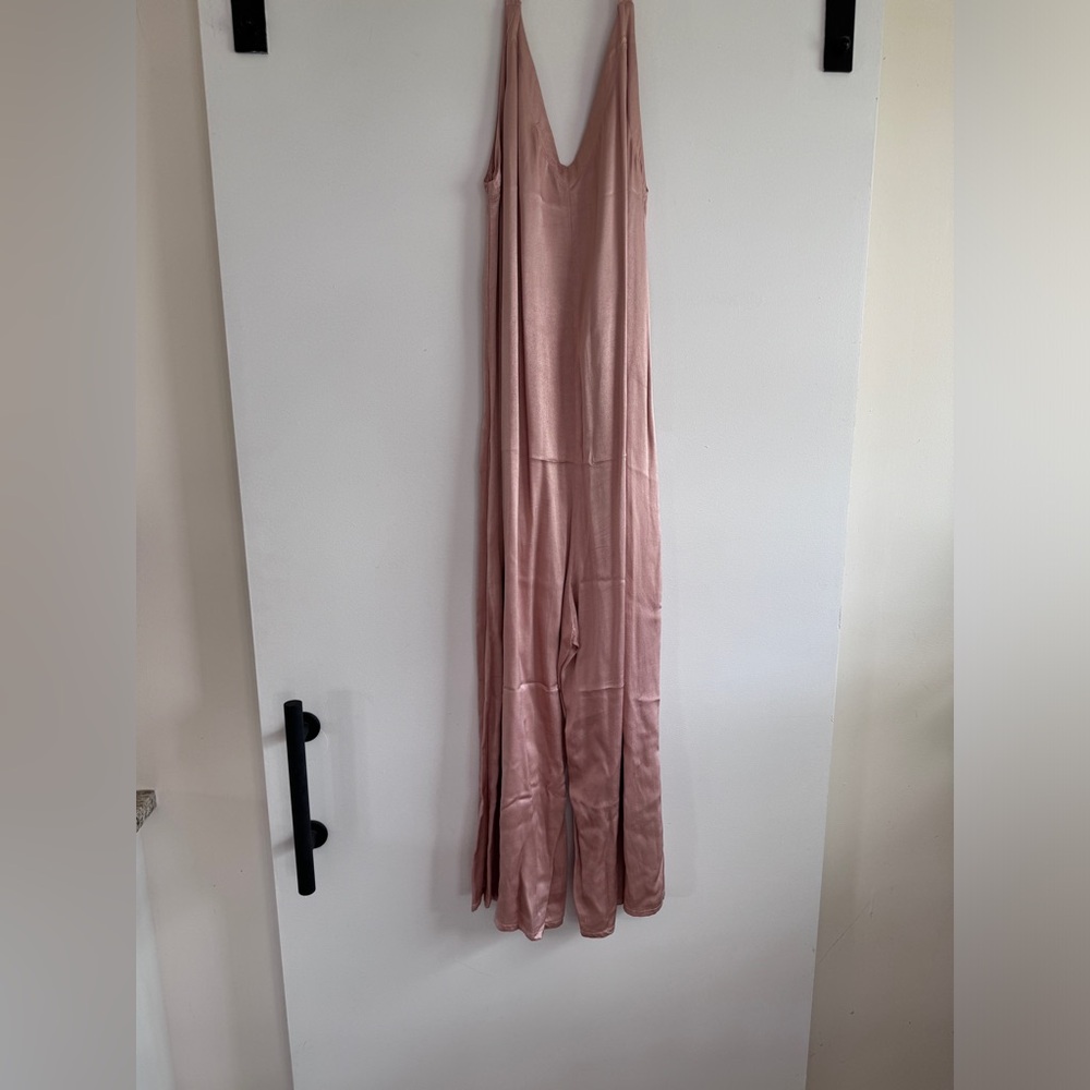 Anthropologie satin jumpsuit